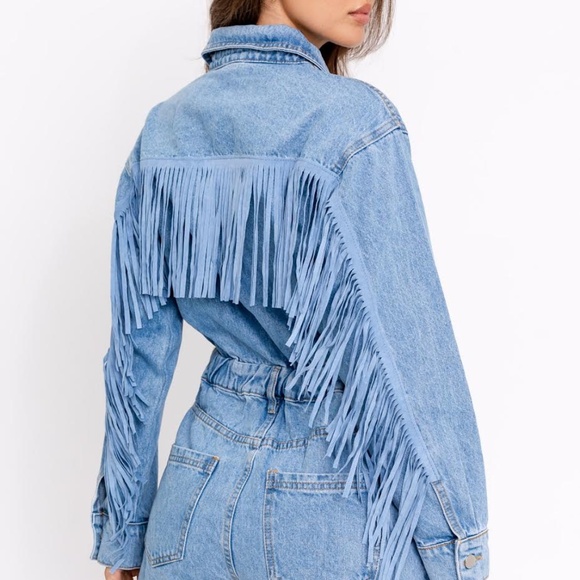 Hampstead Denim Fringe Romper - Picture 4 of 7